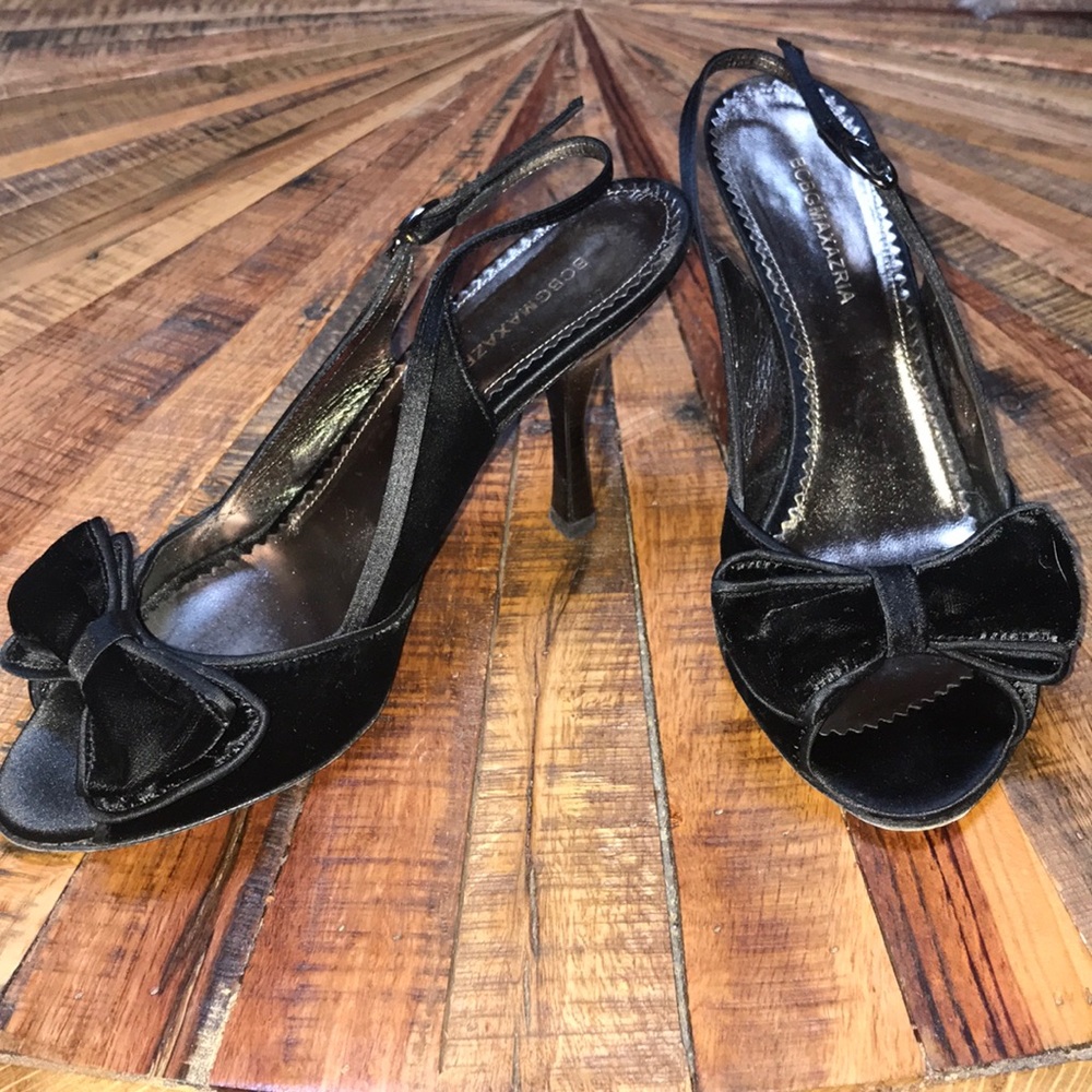 BCBG MaxAzria velvet bow heels